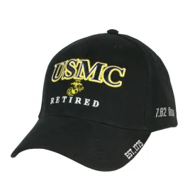 USMC Black & Gold Retired Marine Hat