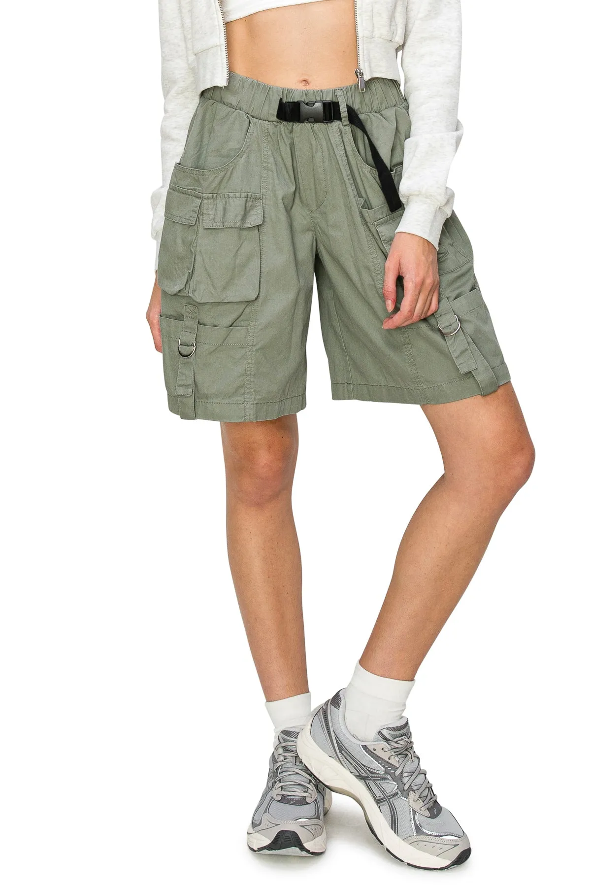 Utility Cargo Long Shorts - Olive